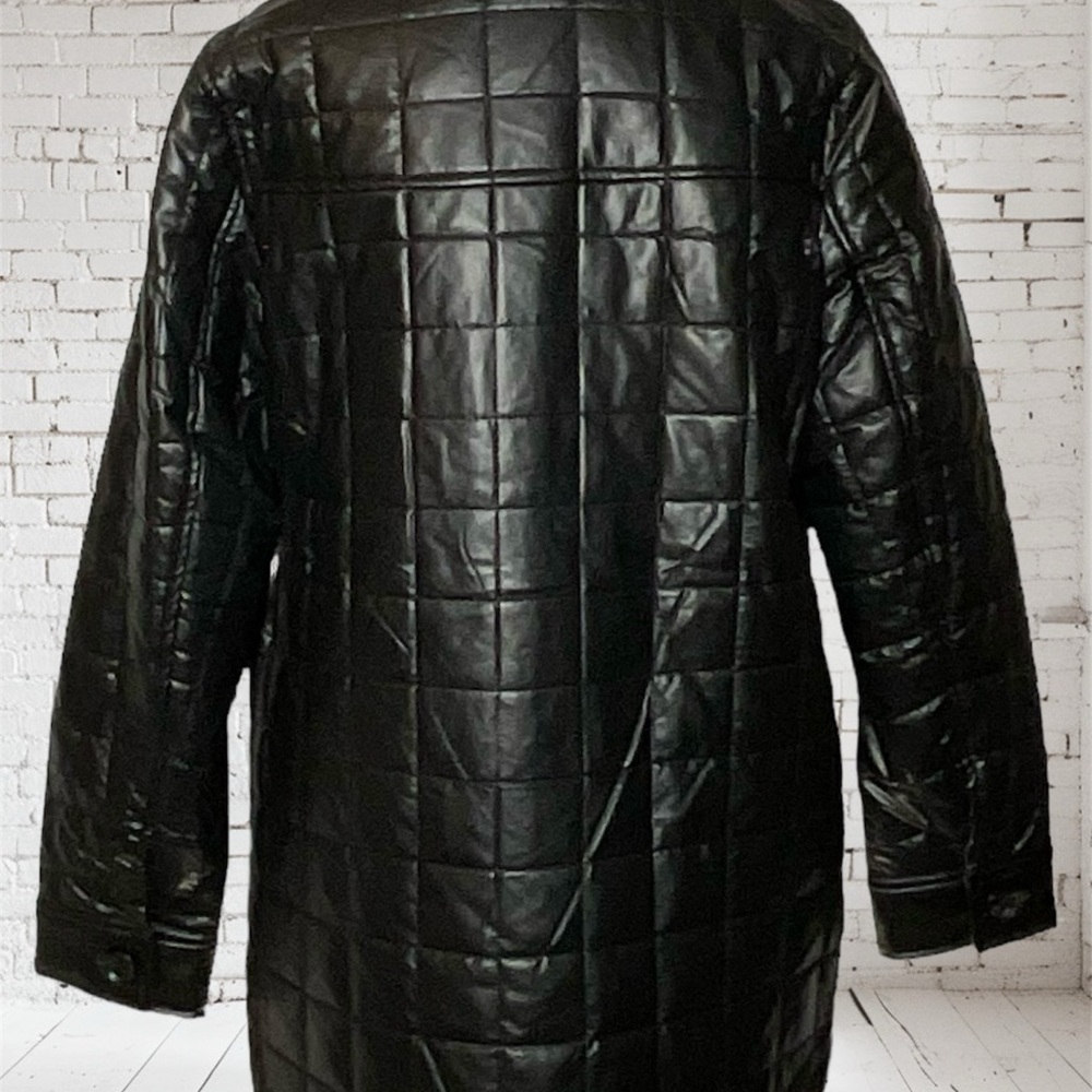 Sam Edelman Women’s Black Box Quilted Jacket SzS Faux Leather NEW Closet Classic - Picture 2 of 4